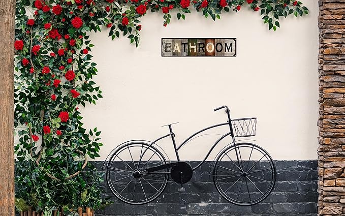 Vintage Tin Sign Retro Metal Bathroom Signs Stylish Wall Art Plaques Gift for Home Decor Bathroom Kitchen and Gothic Wall Decor or as a Classic Poster 16x4 in