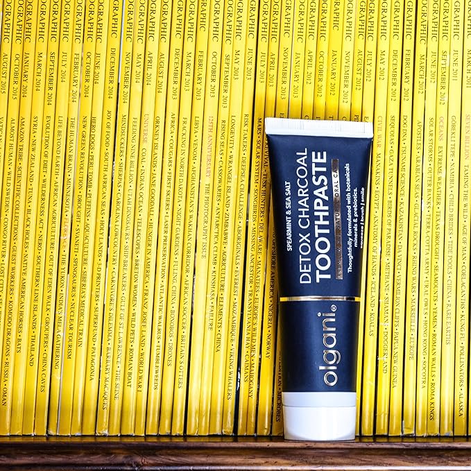| Detox Charcoal Toothpaste | Natural Whitening Formula with Activated Charcoal | Gentle Whitening Toothpaste | Freshens Breath | Gum Health | Fluoride-Free | Safe for Kids | 2.53 Fl.Oz