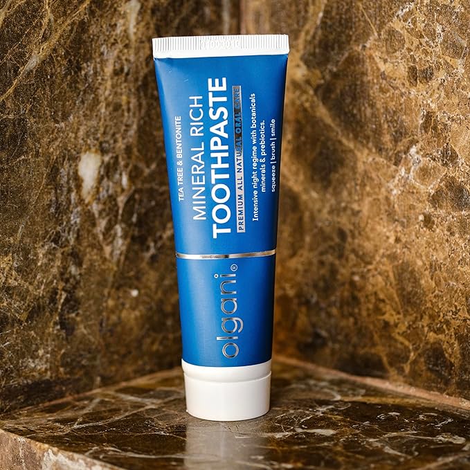 | Mineral Rich Toothpaste | Remineralizing Night-Time Formula with Bentonite Clay | Flouride-Free | Coconut Oil | Tea Tree & Peppermint | Safe for Kids | 2.53 Fl.Oz