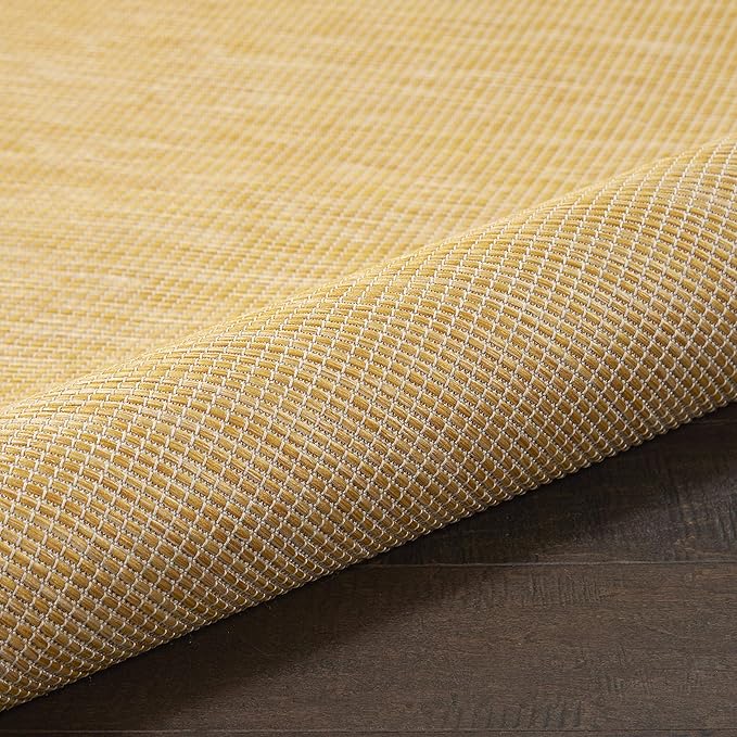 Nourison Home Positano 10' Runner Yellow Fabric Modern Area Rug (10' Runner)