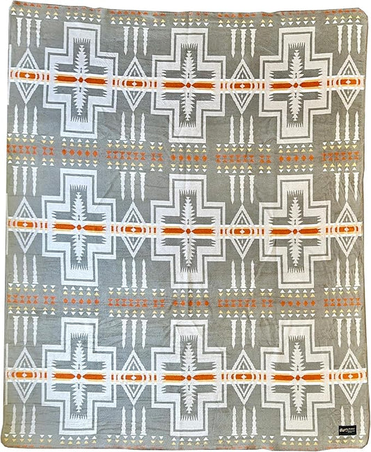 Beacon Blankets Southwestern Agawam Design Throw - 90" x 90" Blanket Only - Premium Plush Blanket Can be Used for Queen or King Size Bed
