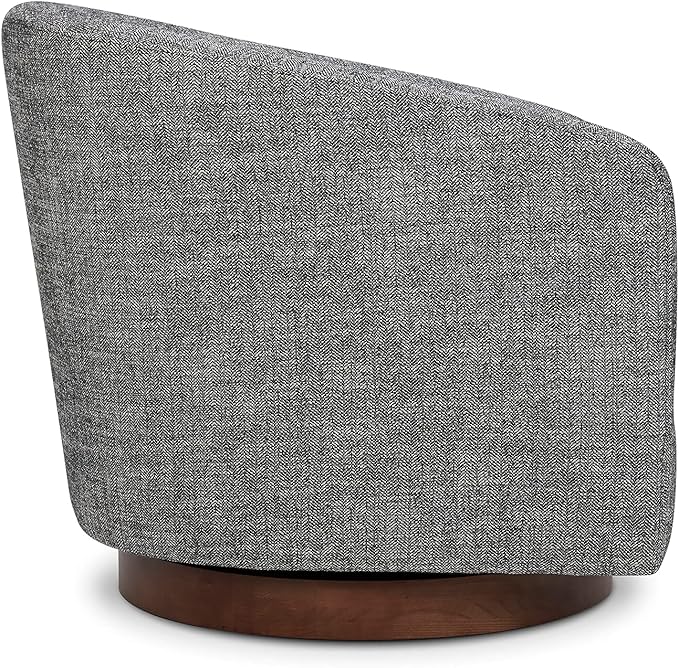 CHITA Swivel Accent Chair, FSC Certified Upholstered Fabric Barrel Chair for Living Room, Fully Assembled, Dark Grey