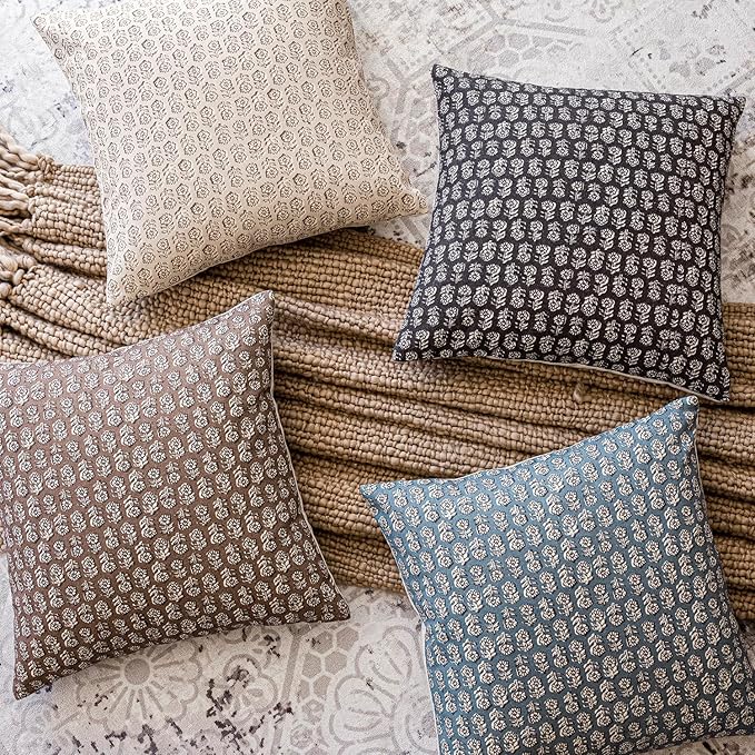 Foindtower Set of 2 Decorative Floral Long Body Lumbar Throw Pillow Covers Vintage Accent Farmhouse Cushion Covers Neutral Home Decor for Sofa Couch Chair Bedroom Living Room,14×36 Inch,Brown