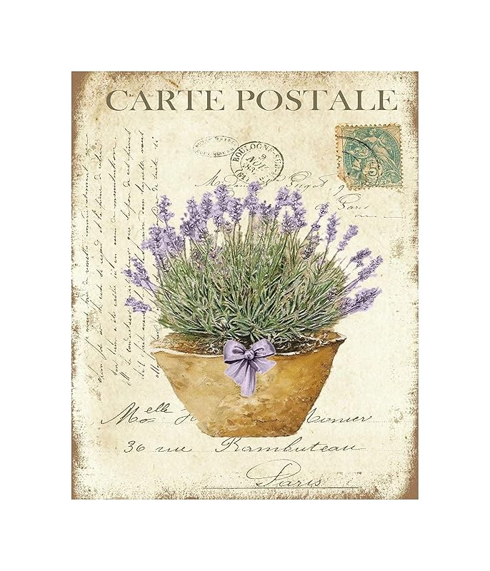 Twisted R Design Wall Art Canvas Prints - 4 Vintage Farmhouse Decor Prints - 8x10 Wrapped Canvas Floral-Themed Pictures - Made in USA Wall Art for Living Room, Bedroom, Office, More - French Lavender