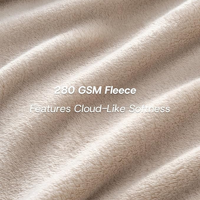 Luxury Fleece Warm Blanket, Soft Lightweight Velvety Plush Blanket for Sofa and Bed, Cozy Comfy for All Seasons(Grain, 70×90 Inches)