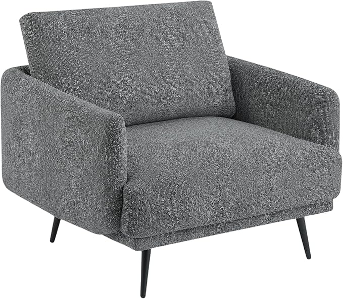 Oversized Accent Chair Set of 2 for Living Room Chairs Reading Arm Chair Comfy Modern Single Sofa Side Chairs with Metal Legs & Soft Cushion for Bedroom, Balcony,Waiting Room (Chenille, Dark Grey)