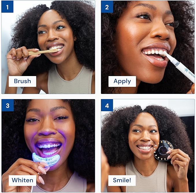 Snow Teeth Whitening Kit - Snow Teeth Whitening Serum and LED Mouthpiece Whitener, Formulated with Hydroxyapatite, Good for 2 Months - Wired Kit with 1 Wand