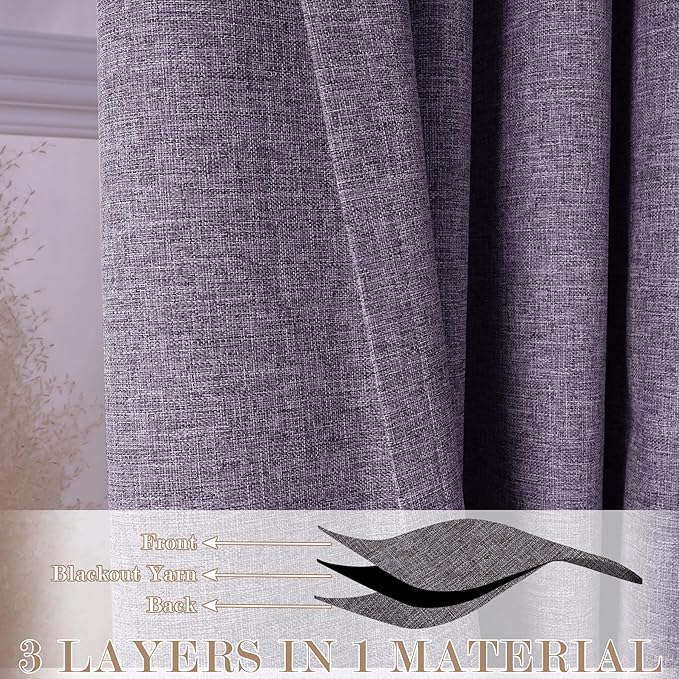 150 Inches Extra Wide Room Divider Draperies, Pinch Pleat Drapes, Absolutely Blackout Sliding Door Drapery, Total Privacy Ceiling Track Curtains, 150" W by 96" L, Violet (1 Panel)