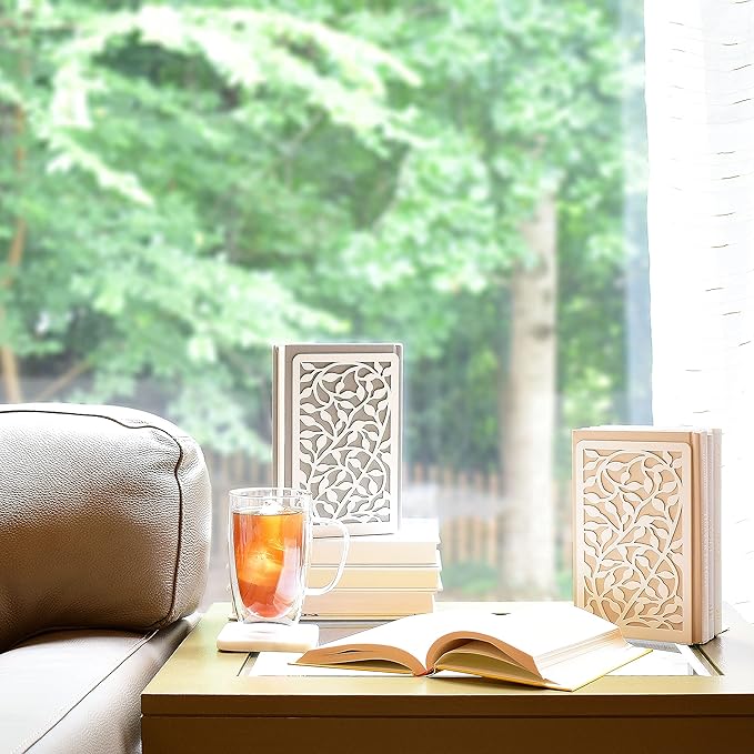 CNK Book Ends Bookends for Decorative Books Holder Bookend Shelves End Hold Heavy Duty Holders Stoppers Metal Stopper Cute Boho Bookshelf Holds Cookbook Office Home Set of 4 Bookends Pair White