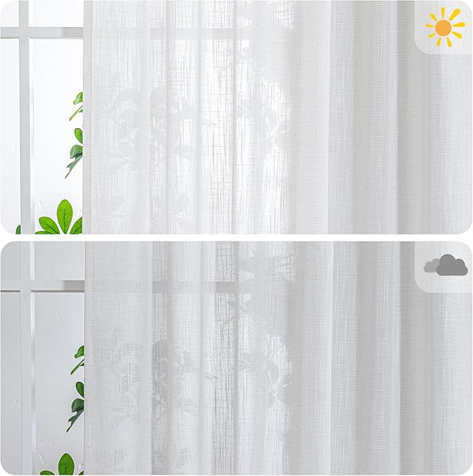 MYSKY HOME 90 Inch Natural Curtains for Sliding Glass Door Windows, Living Room Decoration Cotton Drapes Soft Comfortable Touch Farmhouse Country Patio Treatment Set, 100" Width, Beige, 1 Panel