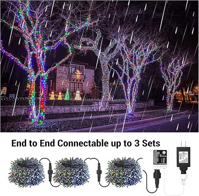 Dazzle Bright 100FT 300 LED Color Changing Christmas Lights, 2 in 1 Warm White & Multi Waterproof Christmas String Lights with Remote 11 Functions Christmas Decorations for Indoor Outdoor