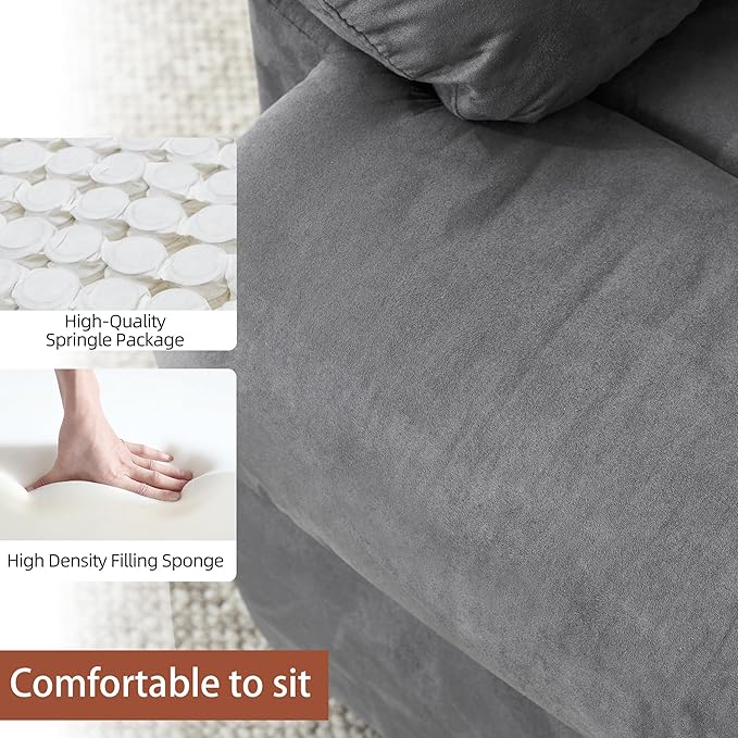 Rocker Recliner Chair, Overstuffed Manual Rocking Recliner for Adults, Upholstered Comfy Soft Fabric Living Room Reclining Sofa Chair(Gray)