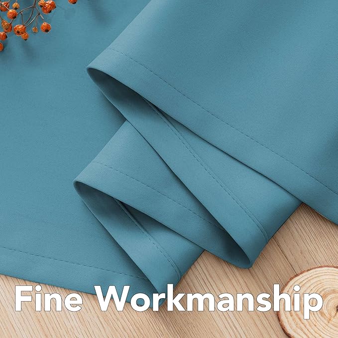 H.VERSAILTEX Blackout Curtains for Bedroom Thermal Insulated Room Darkening Living Room Curtains 84 Inch Long Grommet Privacy Protection Window Curtain Panels/Drapes for Nursery, 2 Panels, Storm Blue