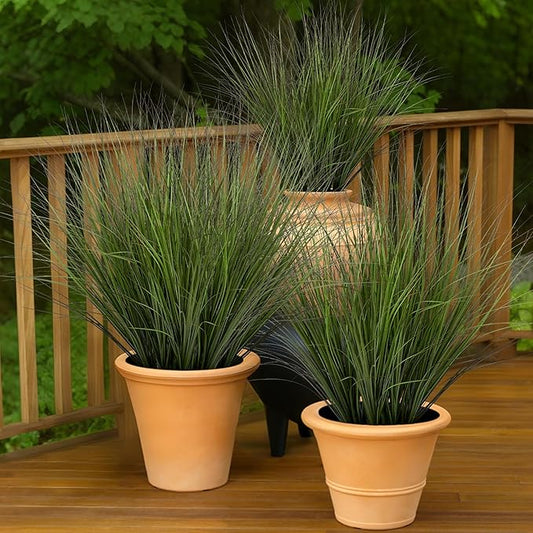 48PCS Fake Plants Artificial Wheat Grass Greenery Plastic Plants Fake Grass Artificial Plants for Outdoor Decor Artificial Grass Plant with Greenery Stems for Indoor Home Decoration 26.4"