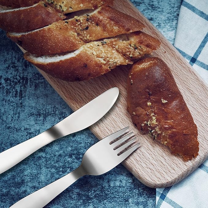 VANRA Premium 18/8 Stainless Steel Children's Cutlery - 5.8-inch Kids Dinner Forks, 4 Pieces Silverware Flatware Utensil Set for Home & School