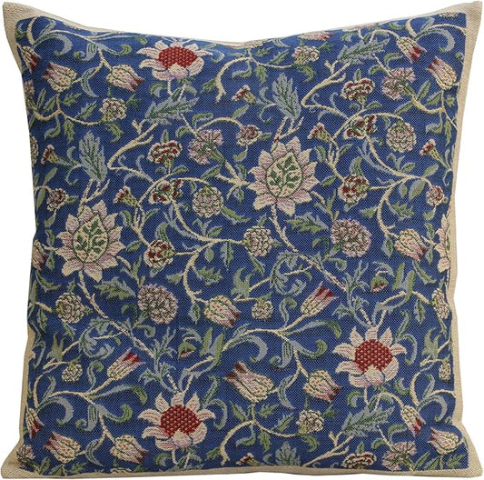 Charlotte Home Furnishings Throw Pillow Covers 16x16 in, Royal Blue Decorative Couch Pillow Covers, Boho Decor European Tapestry Cushion Cases, Living Room Cozy Home Decor, Jacquard Woven Soft Cotton