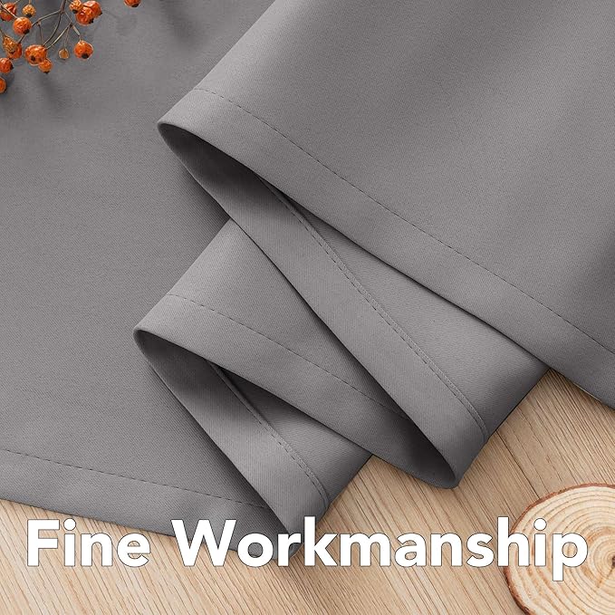 H.VERSAILTEX Blackout Curtains for Bedroom Thermal Insulated Room Darkening Living Room Curtains 72 Inch Long Grommet Privacy Protection Window Curtain Panels/Drapes for Nursery,2 Panels,Grey