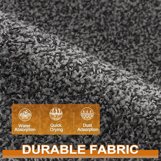 Mibao Front Door Mat, Dirt Trapper Welcome Mat for Outdoor Indoor, Non-Slip Waterproof Doormat, Durable Machine Washable Low Profile Entry Rug for Back Door Outside Patio Porch, 48" x 24", Grey