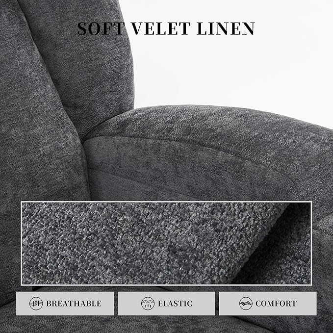 Power Lift Recliner Chair for Elderly with Massage and Heat, Recliner Chairs for Adults, Upgraded Fabric Reclining Sofa Chair with USB & Type-C Ports and Cup Holders, L1188(Grey)