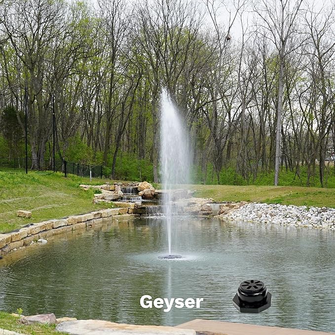 HALF OFF PONDS Floating Fountain – 1.75 HP Pond Aerator with 200' Cord – 14,800 GPH Water Pump – 11 Spray Patterns - Energy-Efficient – for Large Ponds, Lakes & Water Gardens