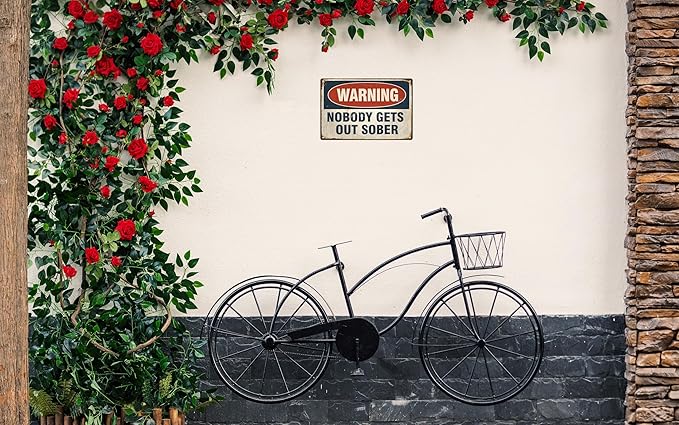 Vintage Tin Sign Retro Metal Funny Warning Signs for Home Decor Stylish Wall Art Plaques Gift for Bathroom Kitchen and Gothic Wall Decor in Every Room 12x8 in