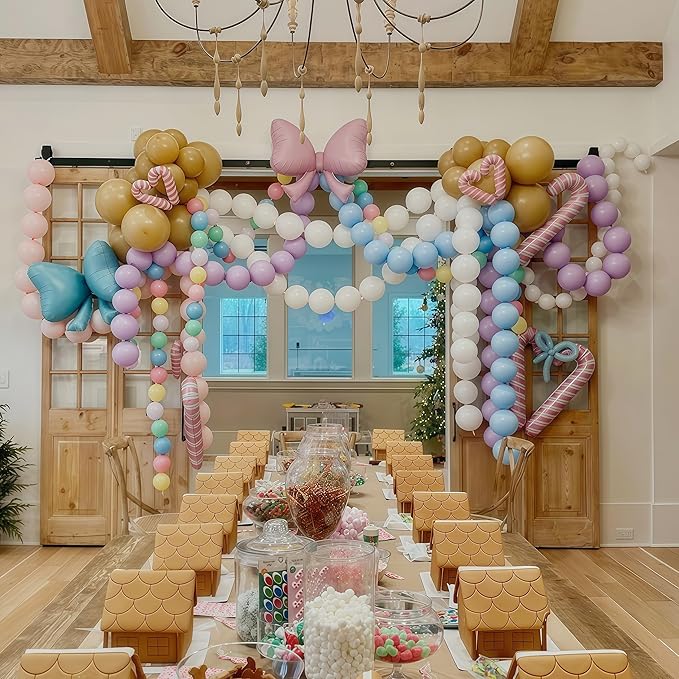 Blue and White Link Balloons, 60PCS Baby Light Blue White Linking Balloons with Tail for Making Balloon Wall Arch and Chains, Quick Balloon for Wedding Birthday Baby Shower Party Decorations (6inch)