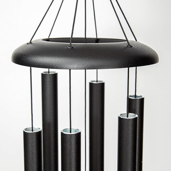 Corinthian Bells by Wind River - 30 inch Black Wind Chime for Patio, Backyard, Garden, and Outdoor Decor (Aluminum Chime) Made in The USA