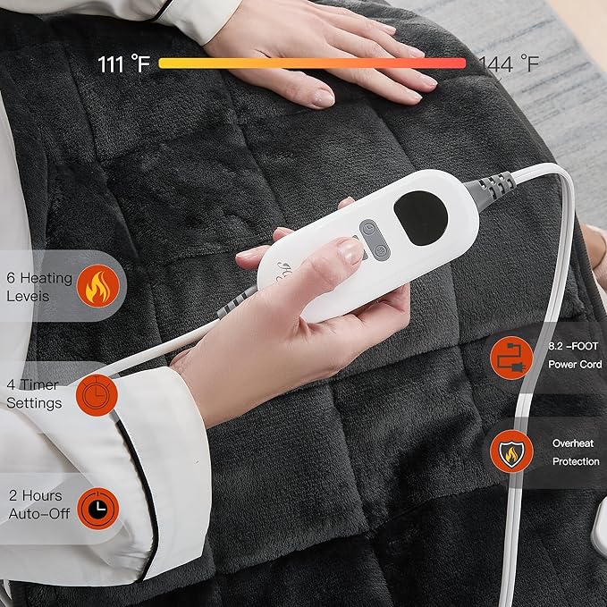 Weighted Heating pad XL 17''x33'' Heat pad for Period Cramps Heating Pads Large Heated pad for Back Pain Relief Products Electric Heat Pads Heated Pad for Bed Christmas Gifts for Mom Dad