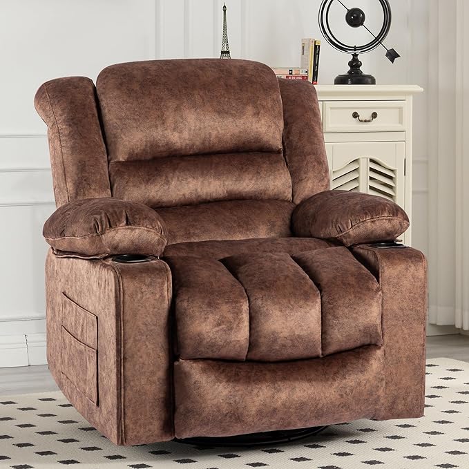 Recliner Chair Rocker Modern Ergonomic Lounge 360 Degree Swivel Single Sofa Seat Living Room Lounge Recliners on Clearance Foam Filling