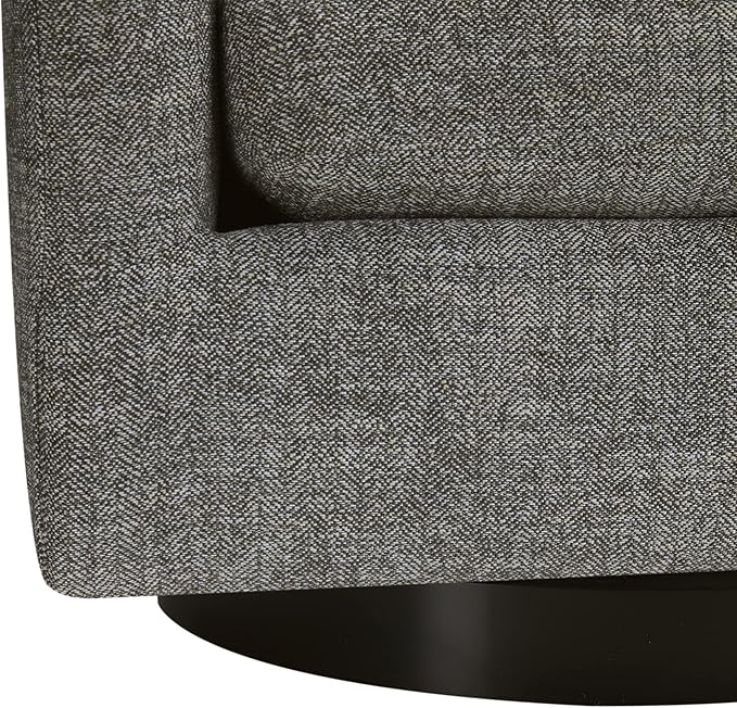 CHITA Swivel Accent Chair, FSC Certified Upholstered Fabric Barrel Chair for Living Room, Fully Assembled, Pebble Grey