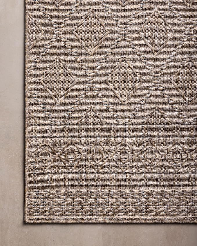 Loloi Amber Lewis Topanga Collection TOP-06 Natural/Mist 3'-11" x 5'-11" Indoor/Outdoor Accent Rug