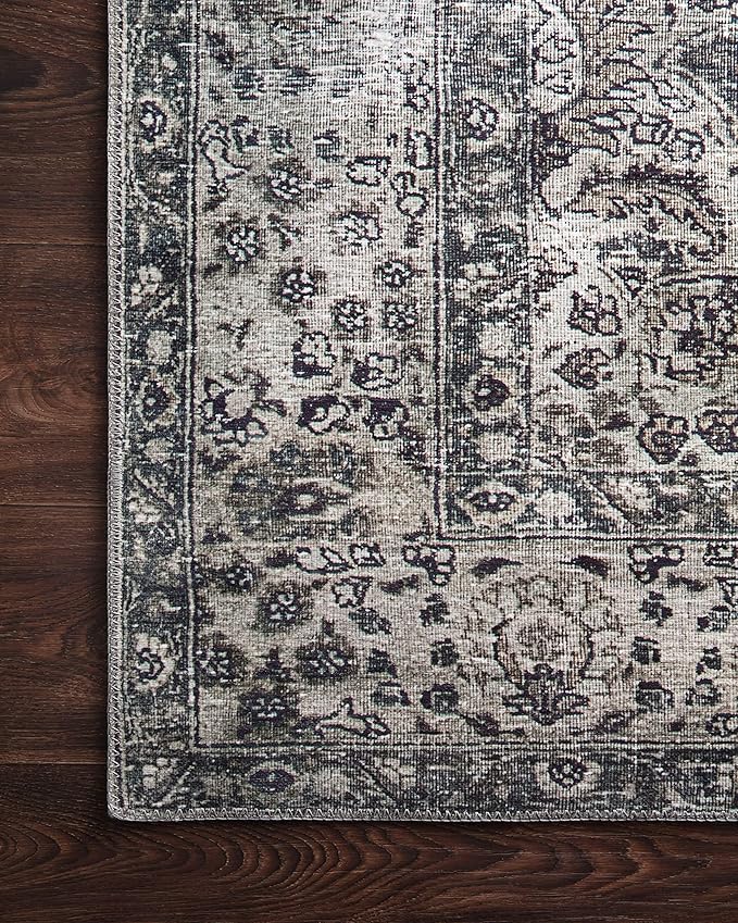 Loloi Layla Collection LAY-06 Taupe/Stone 5'-0" x 7'-6" .13" Thick Area Rug, Soft, Durable, Vintage Inspired, Distressed, Low Pile, Non-Shedding, Easy Clean, Printed, Living Room Rug