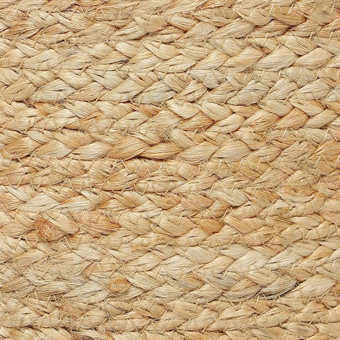 REDEARTH · Cylindrical Pouf Ottoman - Braided Pouffe Accent Sitting Round Footrest for Living Room, Bedroom, Nursery, kidsroom, Patio, Gym; 100% Jute (14.5"X14.5"X16"; Natural)